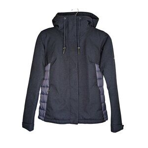 Columbia Womens Hybrid Hooded Jacket Size XS Blue Puffer Zip Pockets Waterproof